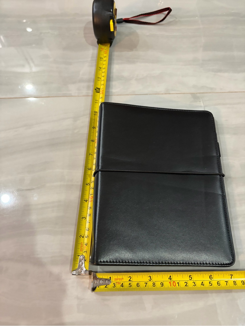 Classic Black Leatherette Journal Notebook with Elastic Closure